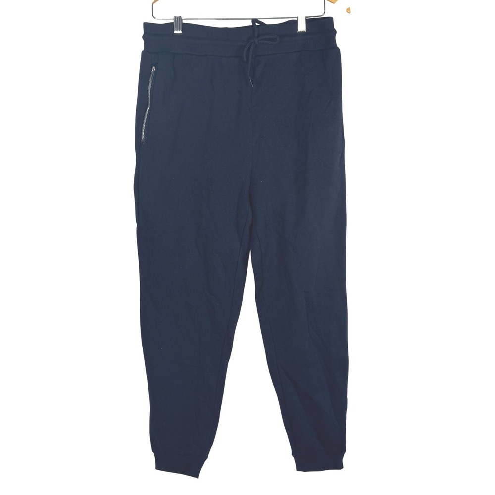 Blue Ice Mens Navy Blue Fleece Joggers Sweatpants Drawstring L JMFP-620NV/L NWT‎